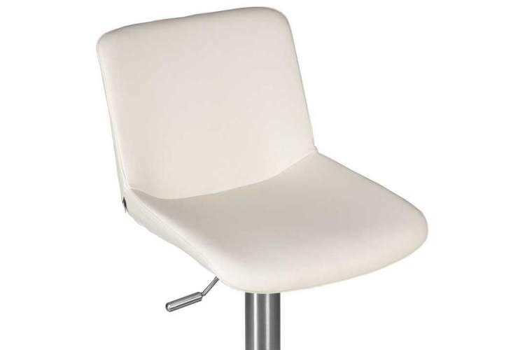 Стул барный DOBRIN ALDO, белый PU P23, основание из нержавеющей стали-7