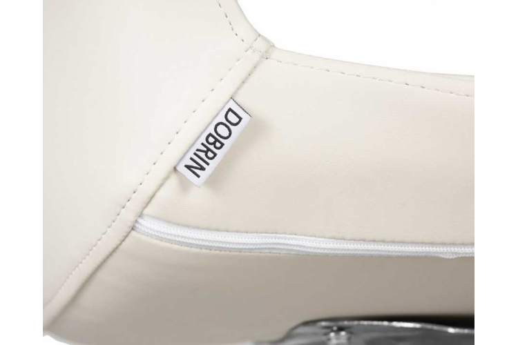 Стул барный DOBRIN ALDO, белый PU P23, основание из нержавеющей стали-9