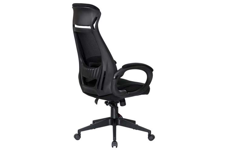 Офисное кресло для руководителей DOBRIN STEVEN BLACK, чёрный пластик, чёрная ткань-3