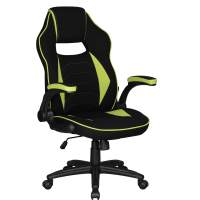 Геймерское Кресло игровое DOBRIN RICK, черно-светло-зеленая ткань