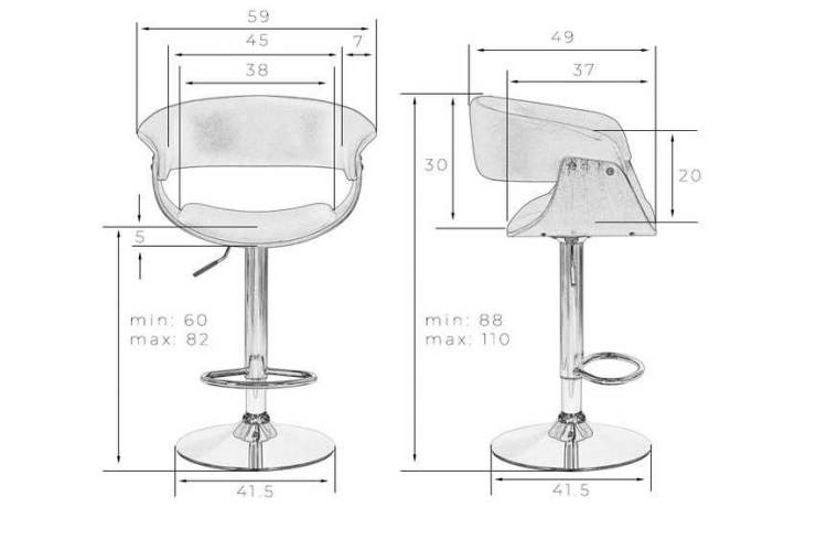 Стул барный DOBRIN OSTIN, цвет белый PU ABA 008-9