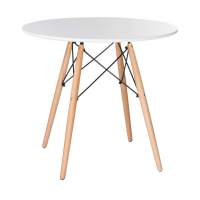 Стол обеденный CHELSEA`80, ножки светлый бук, столешница белая