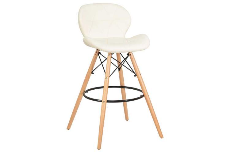 Стул барный DOBRIN BUTTERFLY BAR, ножки светлый бук, цвет кремовый-6