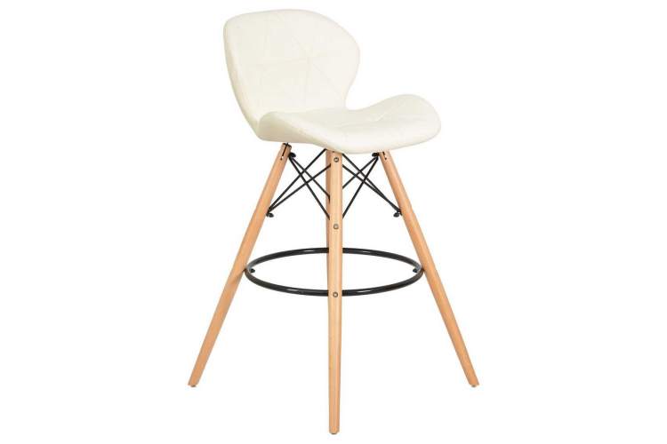 Стул барный DOBRIN BUTTERFLY BAR, ножки светлый бук, цвет кремовый