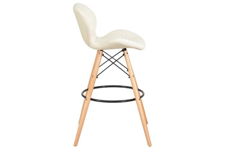 Стул барный DOBRIN BUTTERFLY BAR, ножки светлый бук, цвет кремовый-1