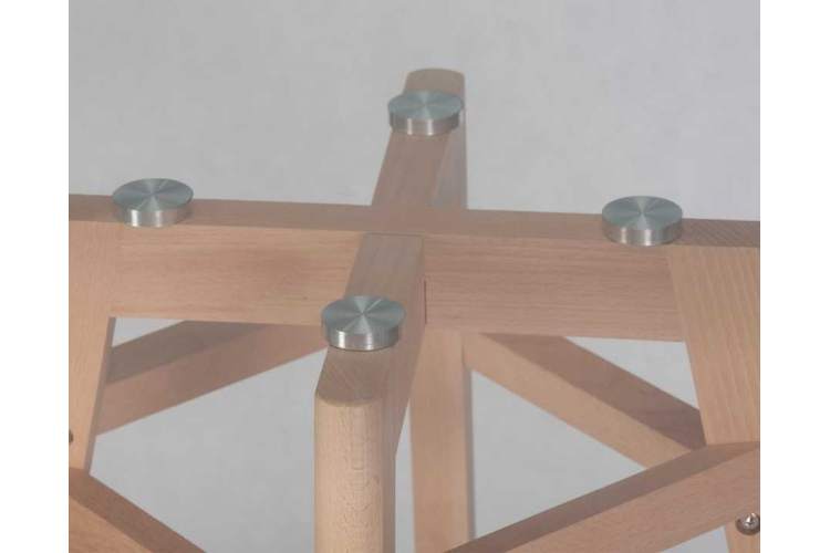 Стол обеденный DOBRIN HENRY`90 GLASS, столешница стекло, деревянное основание-4