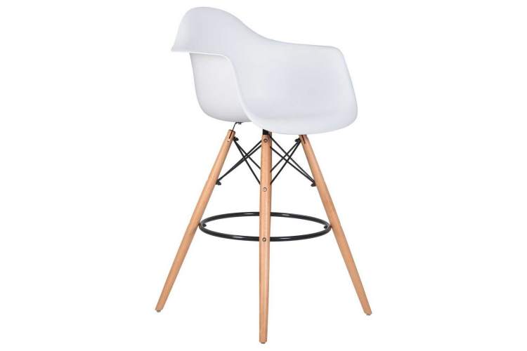 Стул барный DOBRIN DAW BAR, ножки светлый бук, цвет белый-1