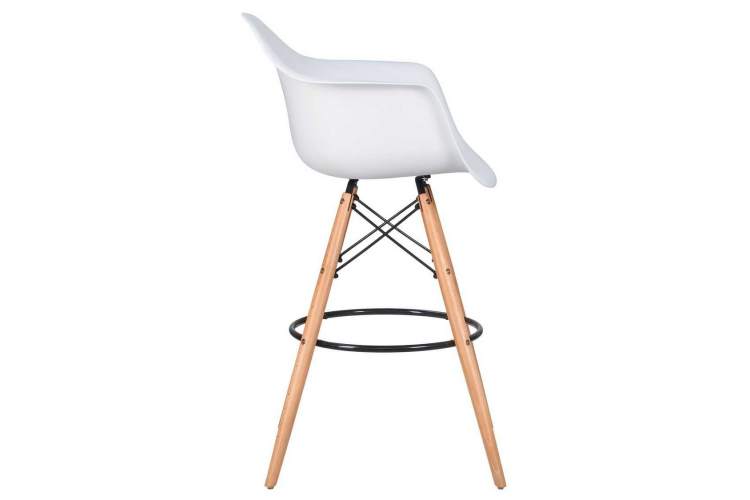 Стул барный DOBRIN DAW BAR, ножки светлый бук, цвет белый-2