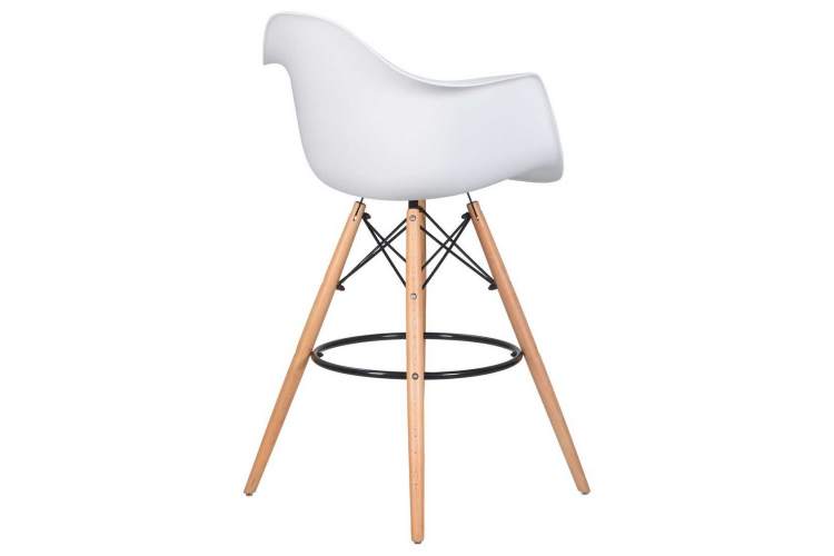 Стул барный DOBRIN DAW BAR, ножки светлый бук, цвет белый-3