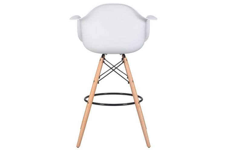 Стул барный DOBRIN DAW BAR, ножки светлый бук, цвет белый-4