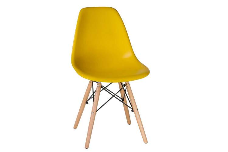 Стул обеденный LMZL-PP623, ножки светлый бук, цвет сиденья жёлтый