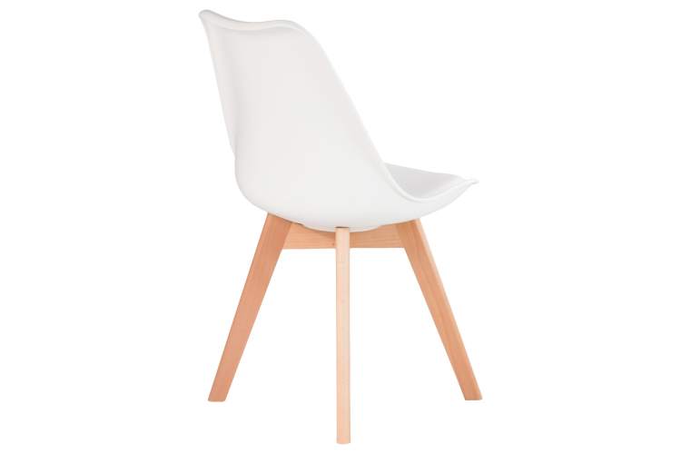 Набор 4 шт Стул обеденный DOBRIN JERRY SOFT, ножки светлый бук, цвет сиденья белый (W-02)-4