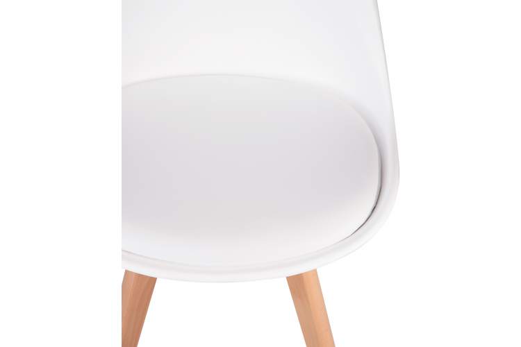 Набор 4 шт Стул обеденный DOBRIN JERRY SOFT, ножки светлый бук, цвет сиденья белый (W-02)-7