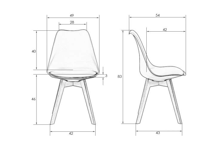 Набор 4 шт Стул обеденный DOBRIN JERRY SOFT, ножки светлый бук, цвет сиденья белый (W-02)-9