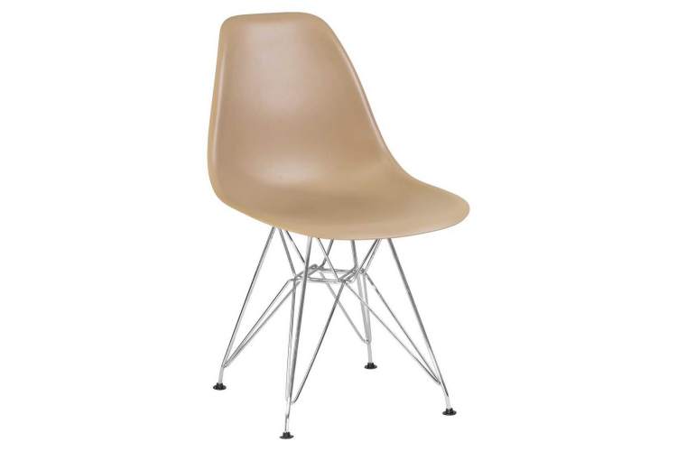 Стул обеденный DOBRIN DSR, ножки хром, цвет бежевый (GR-03)