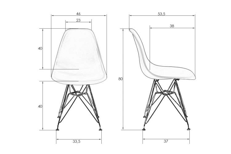 Набор 4 шт Стул обеденный DOBRIN DSR, ножки хром, цвет мятный (NX-G-09)-7
