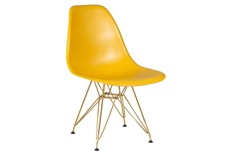 Стул обеденный DOBRIN DSR, ножки золотые, цвет горчичный (Y-03)
