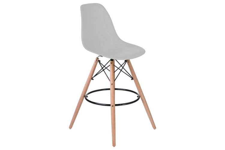 Стул барный DOBRIN DSW BAR, ножки светлый бук, цвет сиденья светло-серый (GR-01)-1