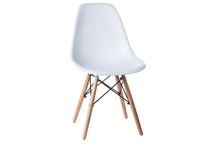 Набор 4 шт Стул обеденный DOBRIN DSW, ножки светлый бук, цвет белый (W-02)-1