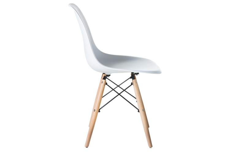 Набор 4 шт Стул обеденный DOBRIN DSW, ножки светлый бук, цвет белый (W-02)-3