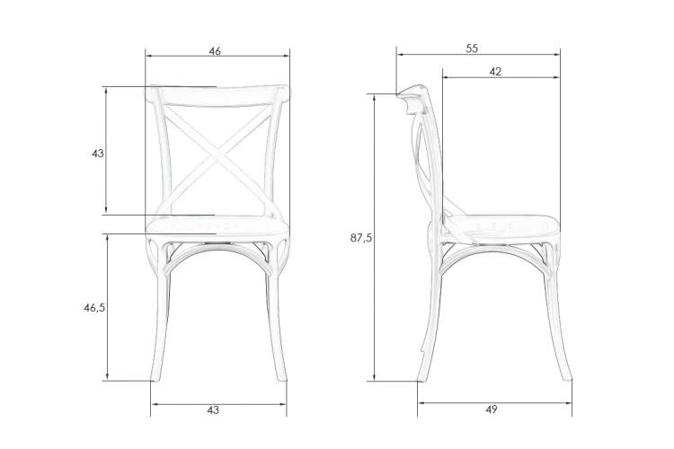 Набор 2 шт Стул обеденный DOBRIN MASON, цвет белый (W-02)-10