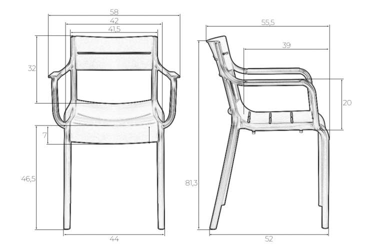 Стул обеденный DOBRIN TIM ARM, темно-серый (GR-04)-7