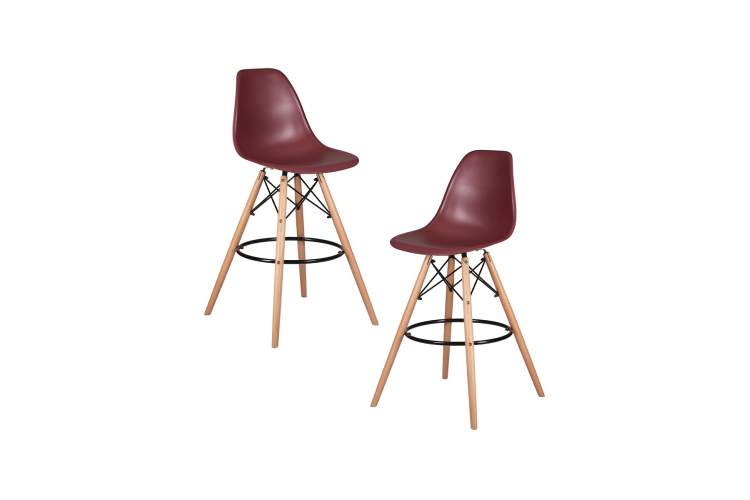 Набор 2 шт Стул барный DOBRIN DSW BAR, ножки светлый бук, цвет сливовый (R-13)