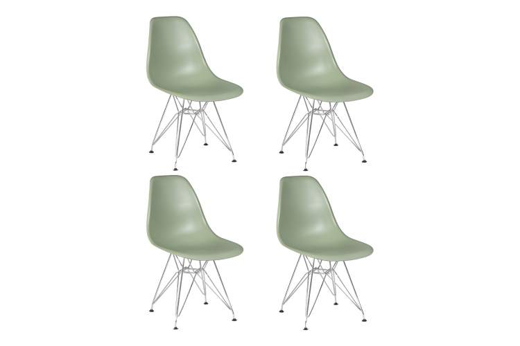 Набор 4 шт Стул обеденный DOBRIN DSR, ножки хром, цвет мятный (NX-G-09)