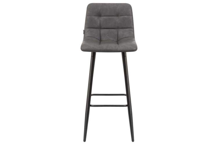 Стул барный DOBRIN NICOLE, черные матовые ножки, серая антрацитовая винтажная экокожа (RU-08)-5