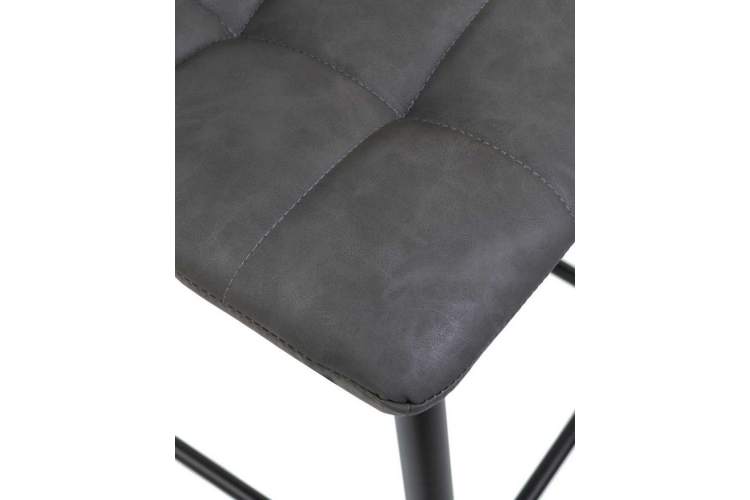 Стул барный DOBRIN NICOLE, черные матовые ножки, серая антрацитовая винтажная экокожа (RU-08)-7