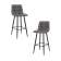 Набор 2 шт Стул барный DOBRIN NICOLE, черные матовые ножки, серая антрацитовая винтажная экокожа (RU-08)