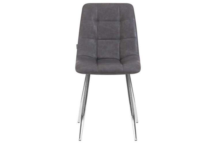 Стул обеденный DOBRIN ALEX, хром ножки, серая антрацитовая винтажная экокожа (RU-08)-5