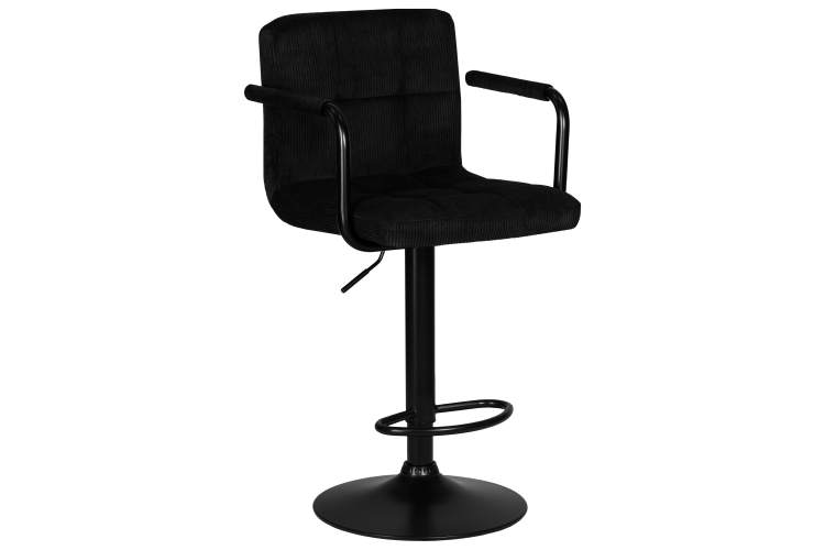 Стул барный DOBRIN KRUGER ARM BLACK, черный вельвет (LAR-E2041-52)