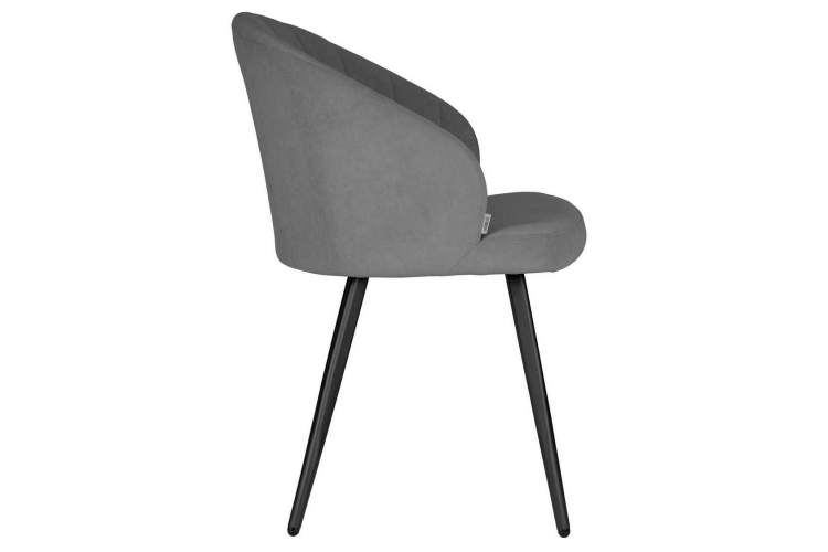 Стул обеденный DOBRIN NAOMI, ЭМАЛЬ ЧЕРНЫЙ МУАР велюр Catania Stone-2