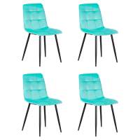 Набор 4 шт Стул обеденный DOBRIN CHILLY, Мятный Holland 50, основание черное