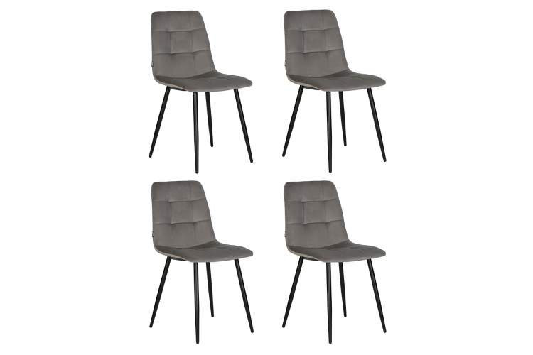 Набор 4 шт Стул обеденный DOBRIN CHILLY, Темно-серый Holland 18, основание черное