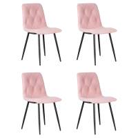 Набор 4 шт Стул обеденный DOBRIN CHILLY ROMBO, Розовый Simple 03, основание черное
