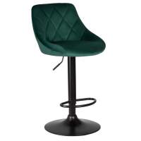 Стул барный LOGAN BLACK, зеленый велюр (MJ9-88)