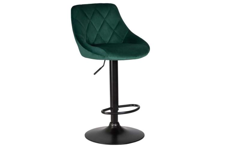 Стул барный DOBRIN LOGAN BLACK, зеленый велюр (MJ9-88)