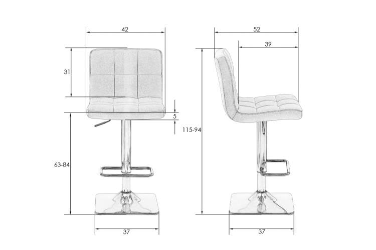 Набор 2 шт Стул барный DOBRIN GOLDIE, пудрово-сиреневый велюр (MJ9-52)-10