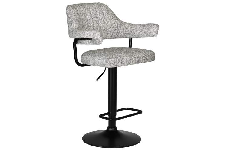 Стул барный DOBRIN CHARLY BLACK, светло-серый твид (LEO04)-1