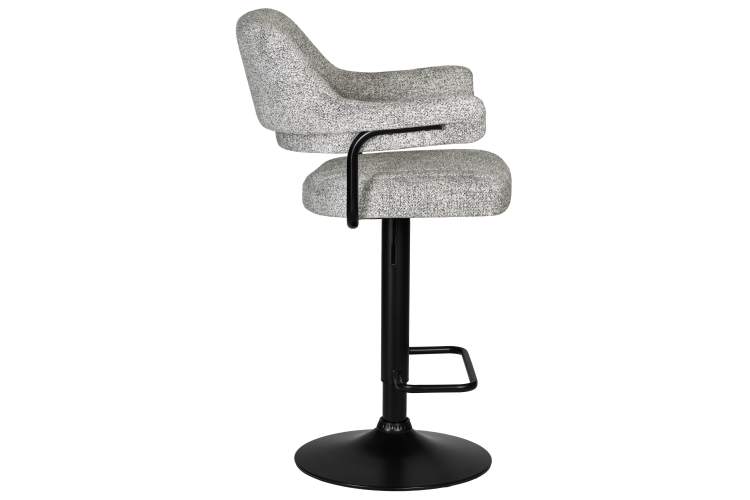 Стул барный DOBRIN CHARLY BLACK, светло-серый твид (LEO04)-2