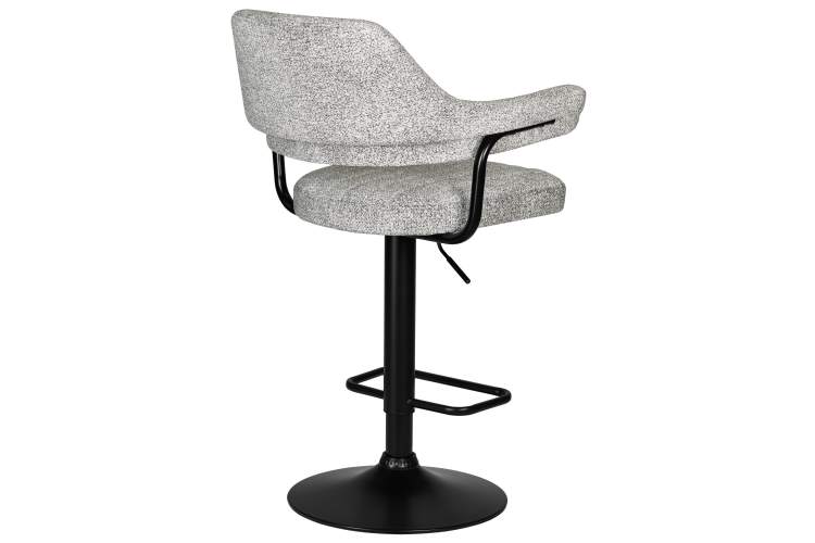 Стул барный DOBRIN CHARLY BLACK, светло-серый твид (LEO04)-3
