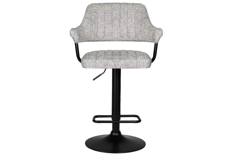 Стул барный DOBRIN CHARLY BLACK, светло-серый твид (LEO04)-5