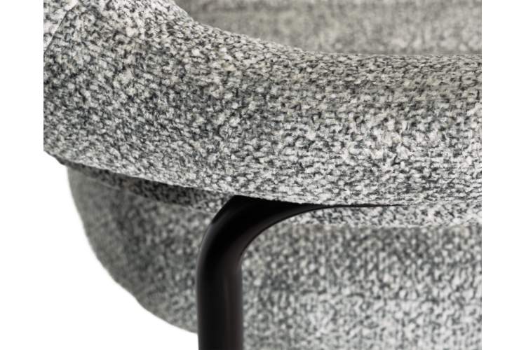 Стул барный DOBRIN CHARLY BLACK, светло-серый твид (LEO04)-7