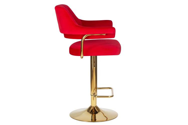 Набор 2 шт Стул барный DOBRIN CHARLY GOLD, красный велюр (MJ9-45)-3