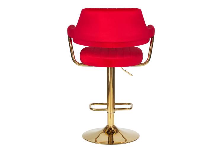 Набор 2 шт Стул барный DOBRIN CHARLY GOLD, красный велюр (MJ9-45)-5
