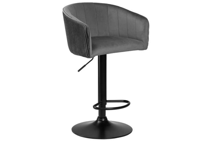 Стул барный DOBRIN DARCY BLACK, серый велюр (1922-19)