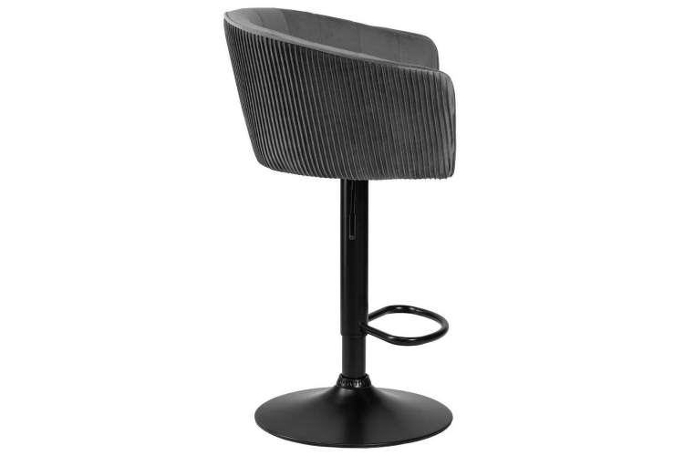 Стул барный DOBRIN DARCY BLACK, серый велюр (1922-19)-2