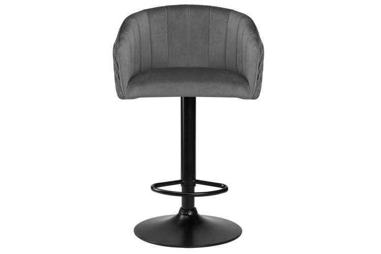 Стул барный DOBRIN DARCY BLACK, серый велюр (1922-19)-5